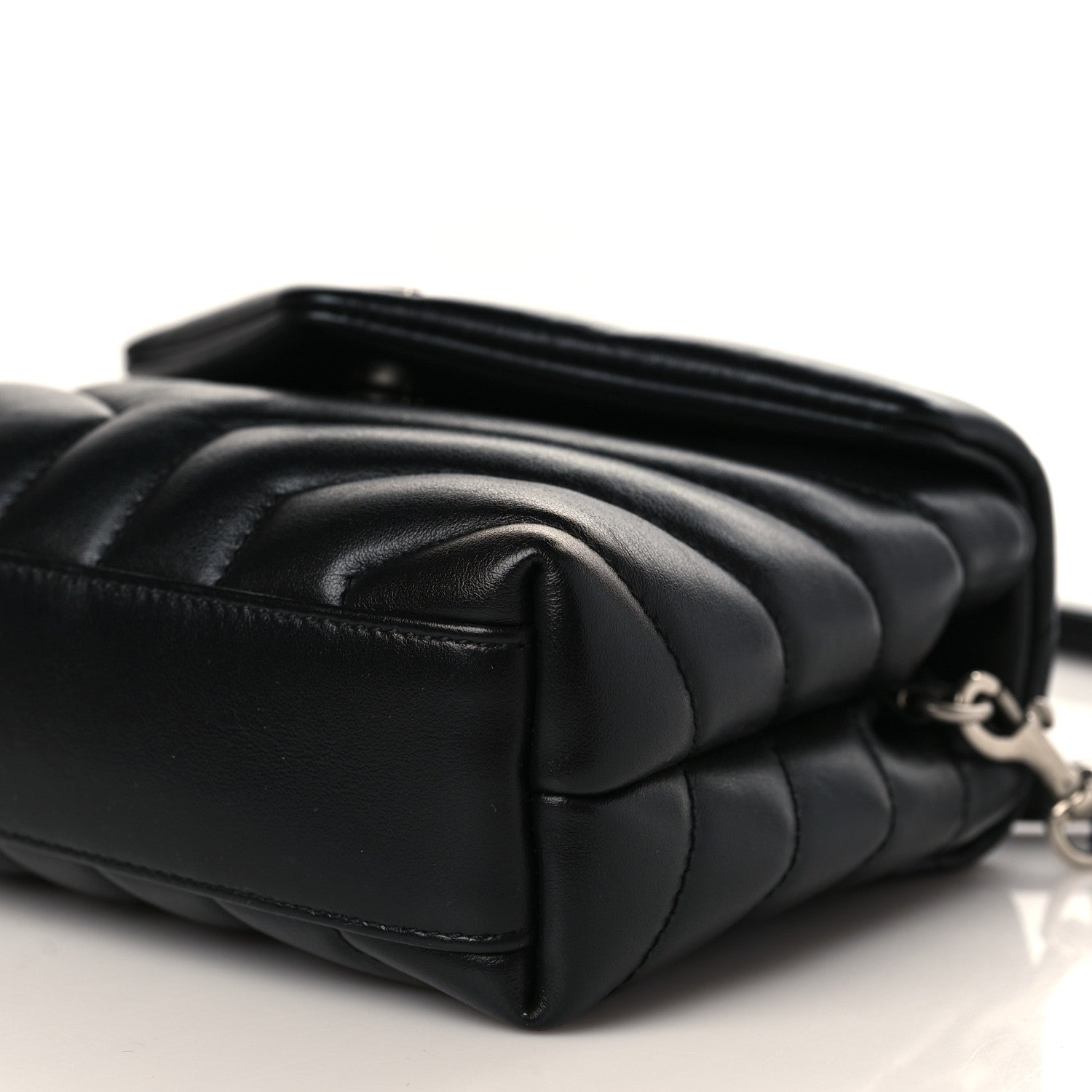 Saint Laurent Calfskin Y Quilted Monogram Toy Loulou Crossbody Bag Black 9 of 10