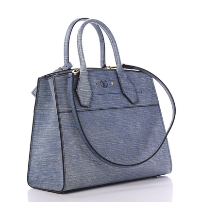 Louis Vuitton Epi City Steamer MM Blue Jean 2 of 10