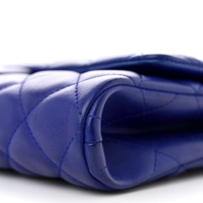 Chanel Lambskin Quilted Clutch with Chain Flap Blue 10 of 11
