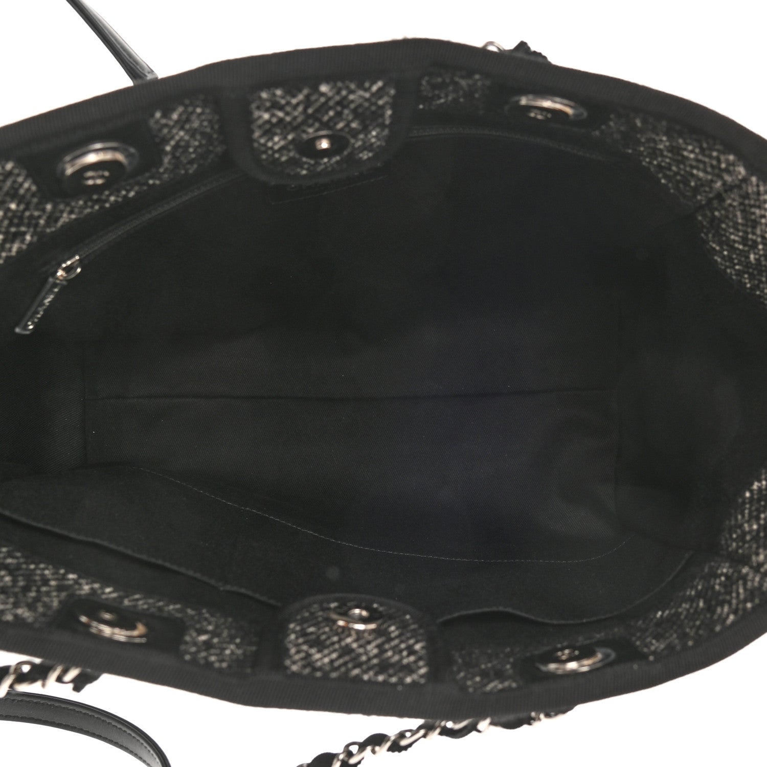 Chanel Mixed Fibers Calfskin Small Deauville Tote Black 5 of 11