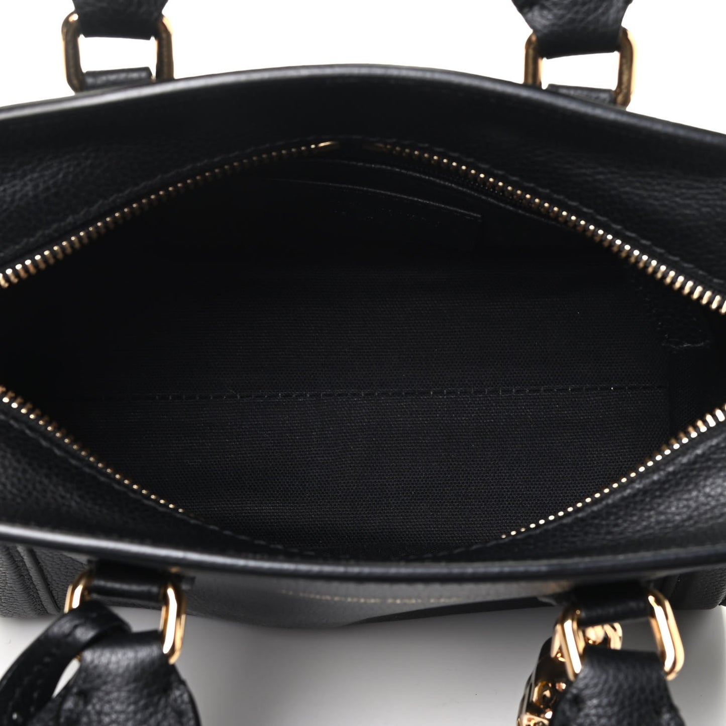 Pebbled Calfskin Mini Padlock Tote Black
