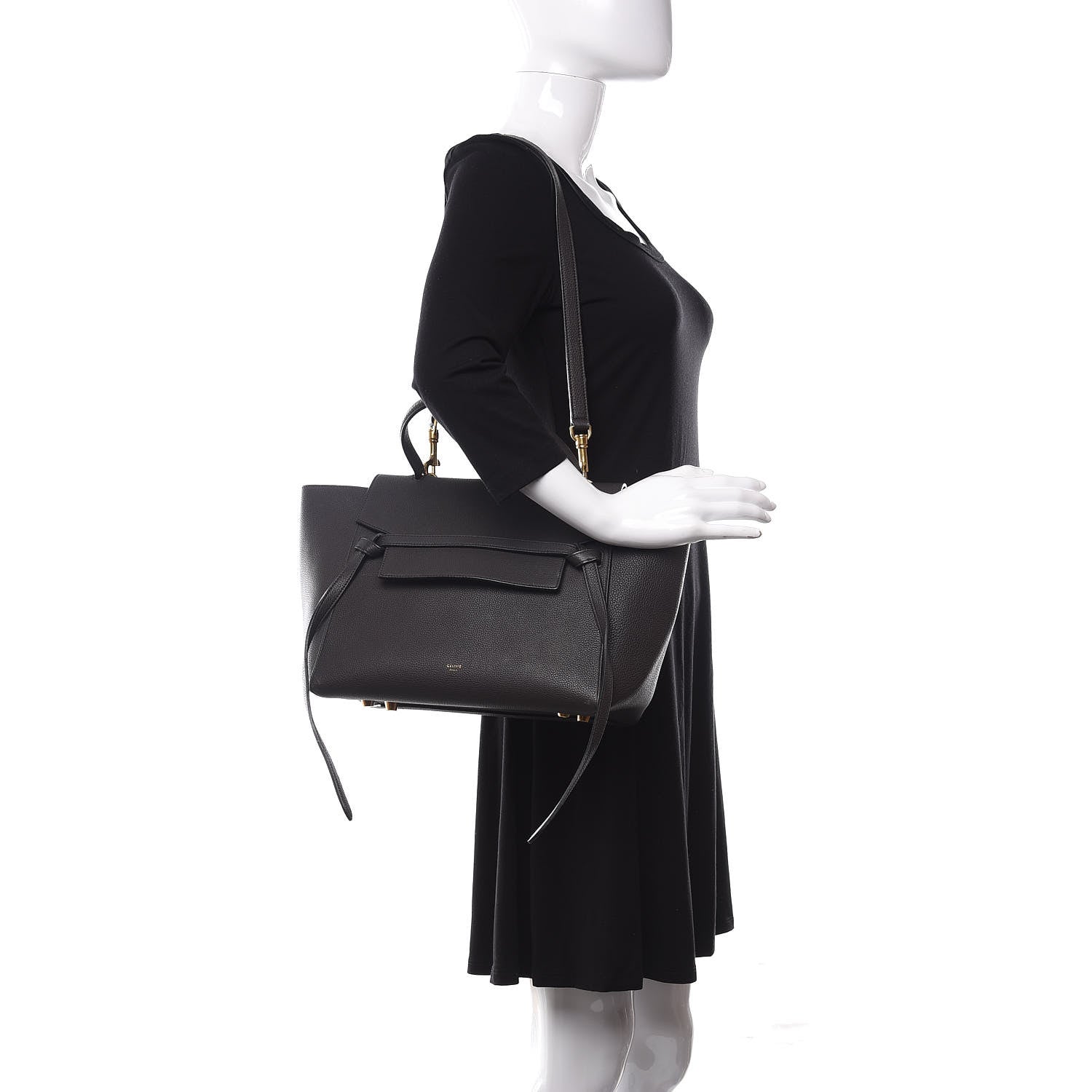Celine Grained Calfskin Mini Belt Bag Dark Taupe 2 of 16
