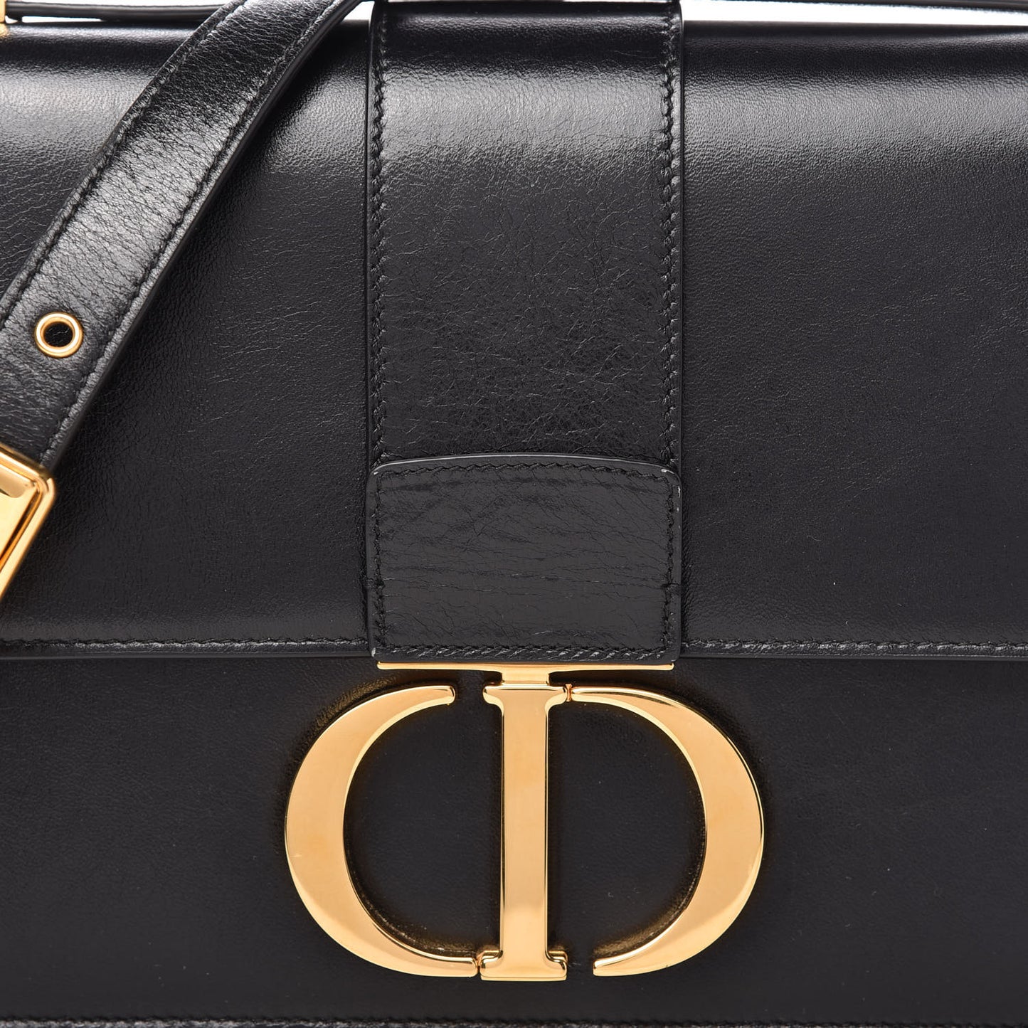 Smooth Calfskin 30 Montaigne Flap Bag Black