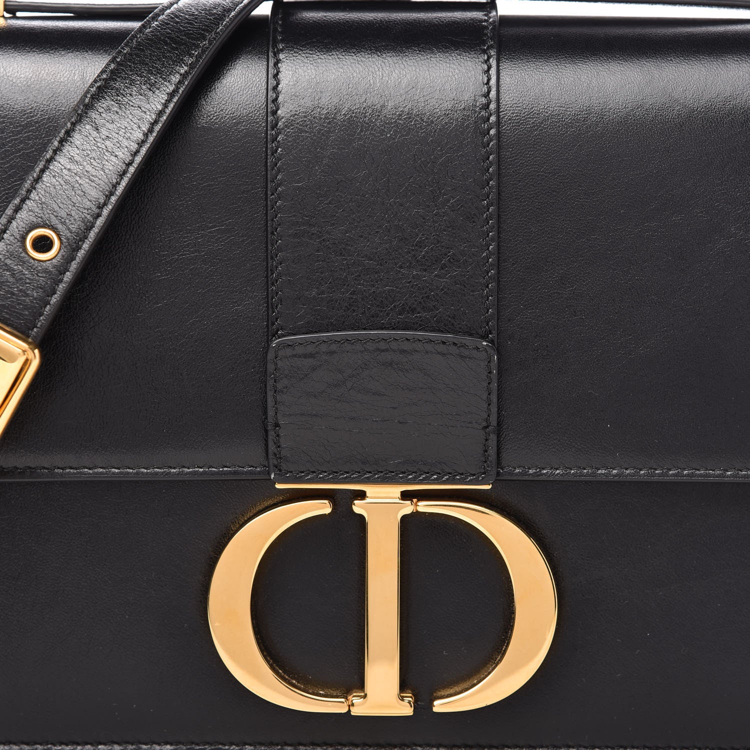 Christian Dior Smooth Calfskin 30 Montaigne Flap Bag Black 9 of 10