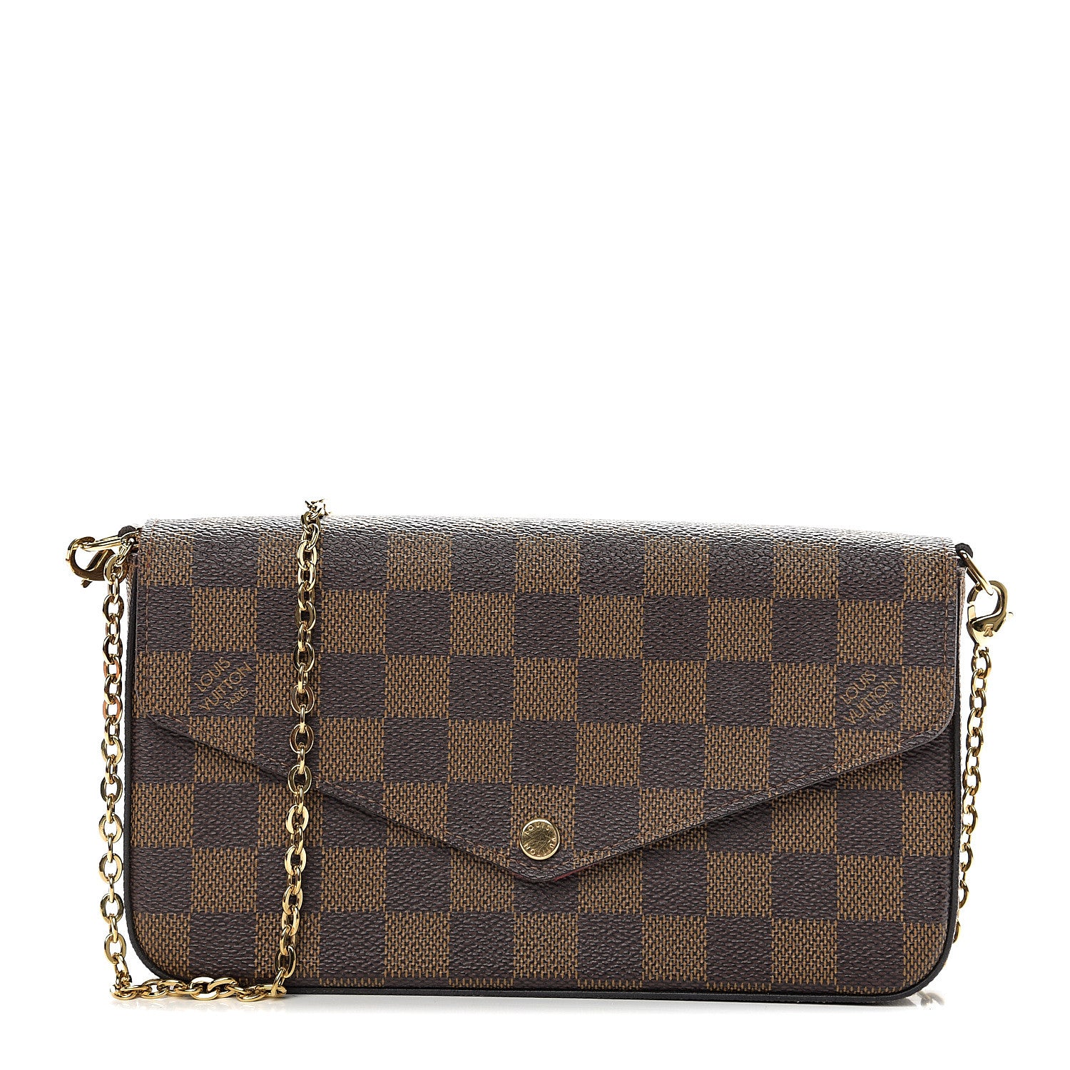 Louis Vuitton Damier Ebene Pochette Felicie Chain Wallet 1 of 7