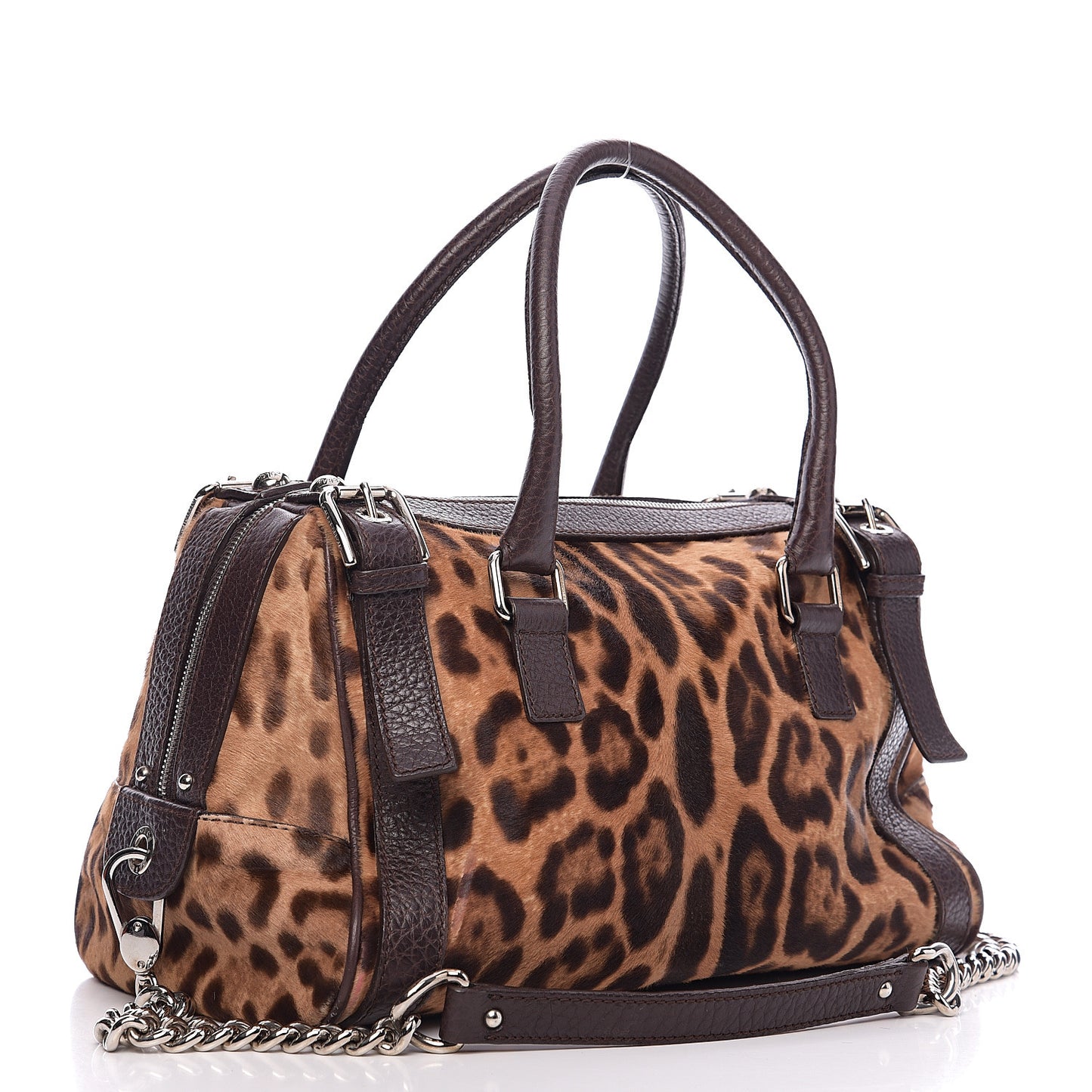 Calf Hair Leopard Print Miss Easy Way Satchel Naturale