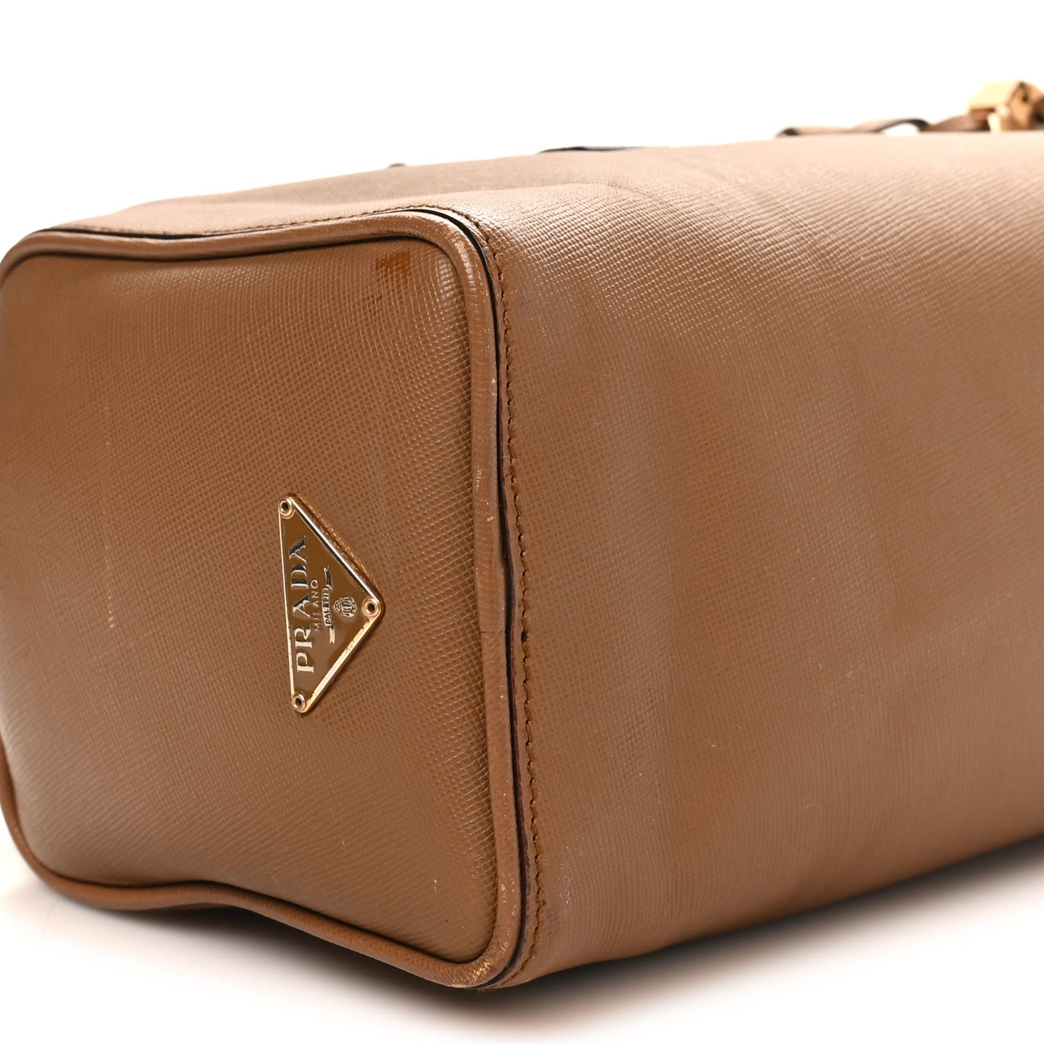 Prada Saffiano Rectangular Shoulder Bag Brown 9 of 13