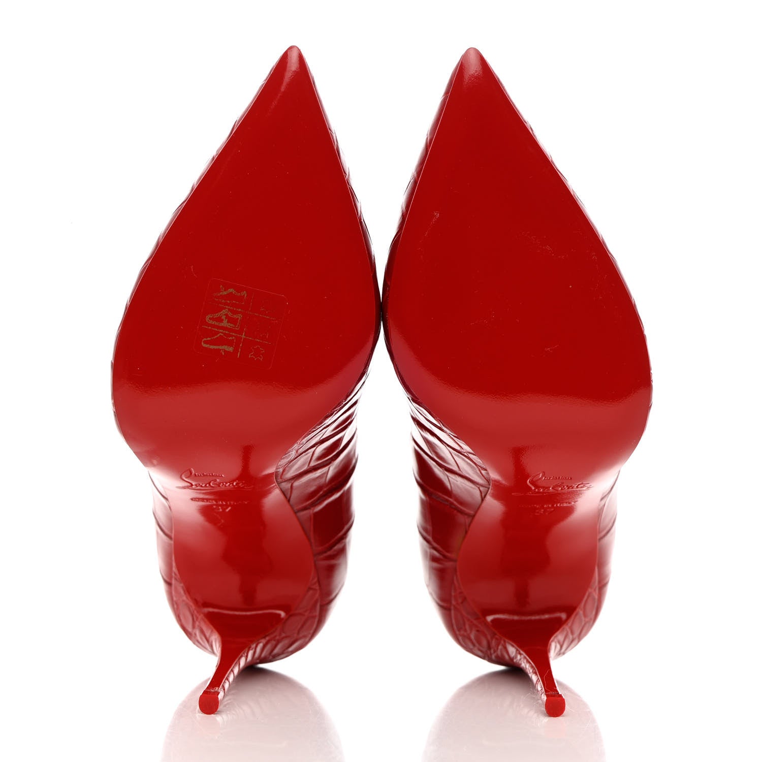 Christian Louboutin Calfskin Alligator Embossed Pigalle Follies 100 Pumps 37 Loubi 5 of 13