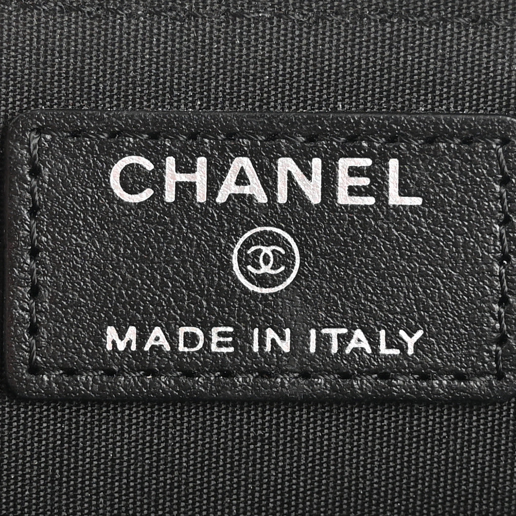Lambskin Camellia Embossed Key Holder Case Black