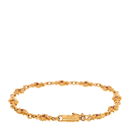 Chrome Hearts 22K Yellow Gold Ruby Tiny E Cross Bracelet 2 of 4