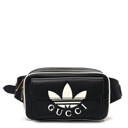Gucci X ADIDAS Textured Dollar Calfskin Belt Bag Black 1 of 10