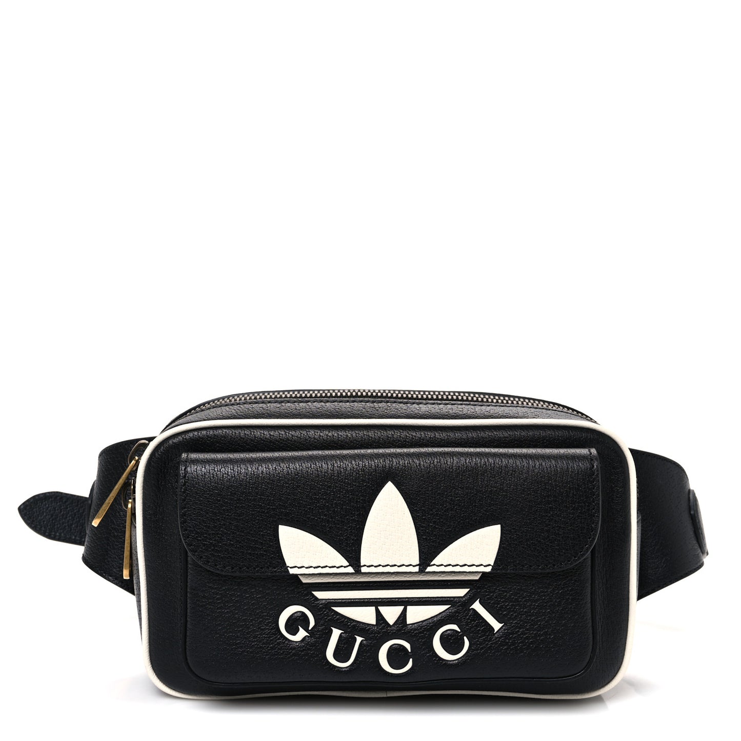 X ADIDAS Textured Dollar Calfskin Belt Bag Black