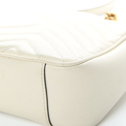 Gucci Calfskin Matelasse Small GG Marmont Shoulder Bag White 11 of 18