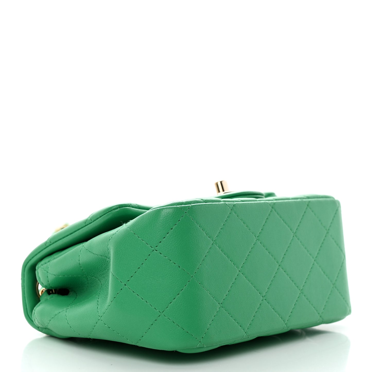 Lambskin Quilted Mini Square Flap Green