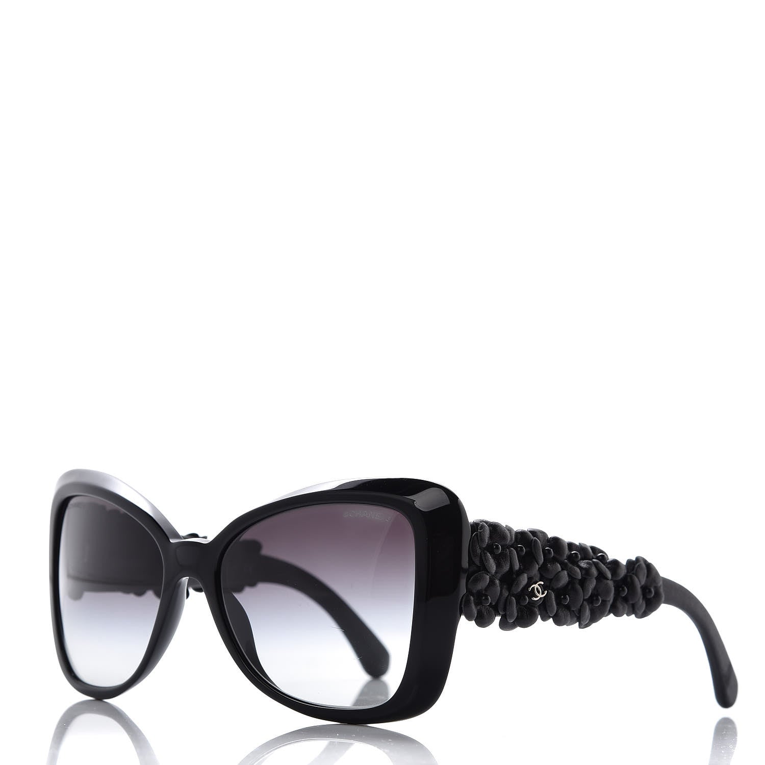 Chanel Lambskin Camellia CC Sunglasses 5317-Q Black 1 of 7