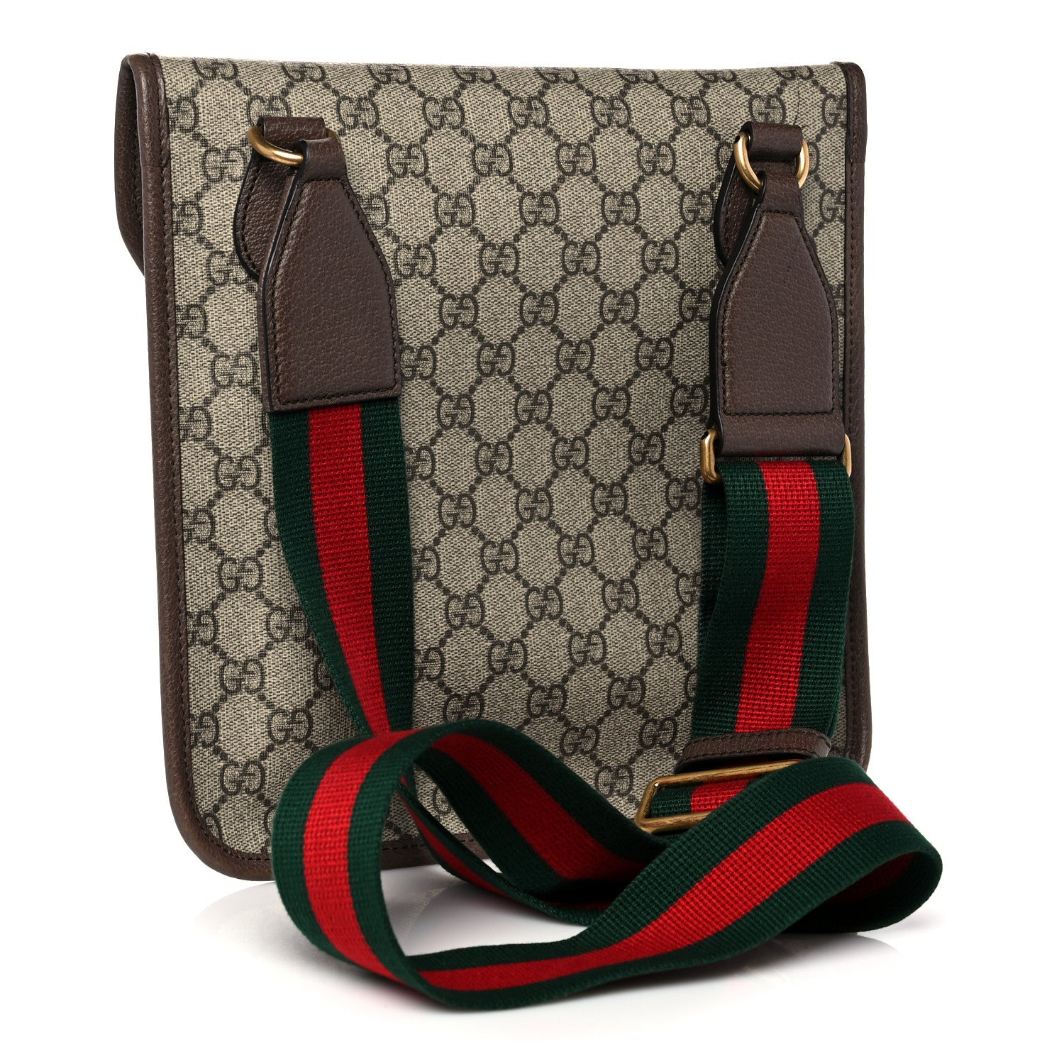 Gucci GG Supreme Monogram Web Medium Neo Vintage Flap Messenger Bag Beige New Acero 3 of 11