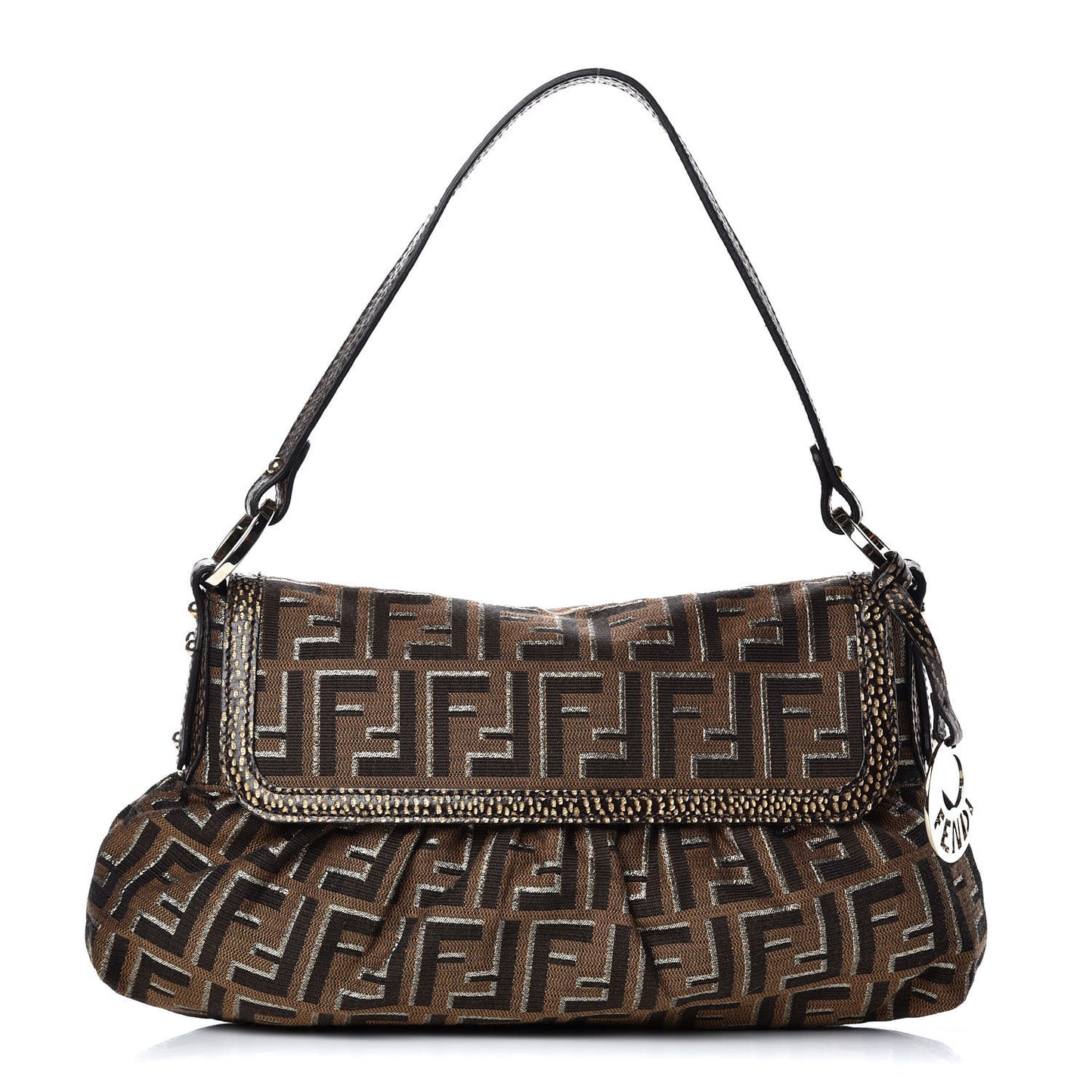 Zucca Vitello Small Chef Shoulder Bag Tobacco Oro Moro
