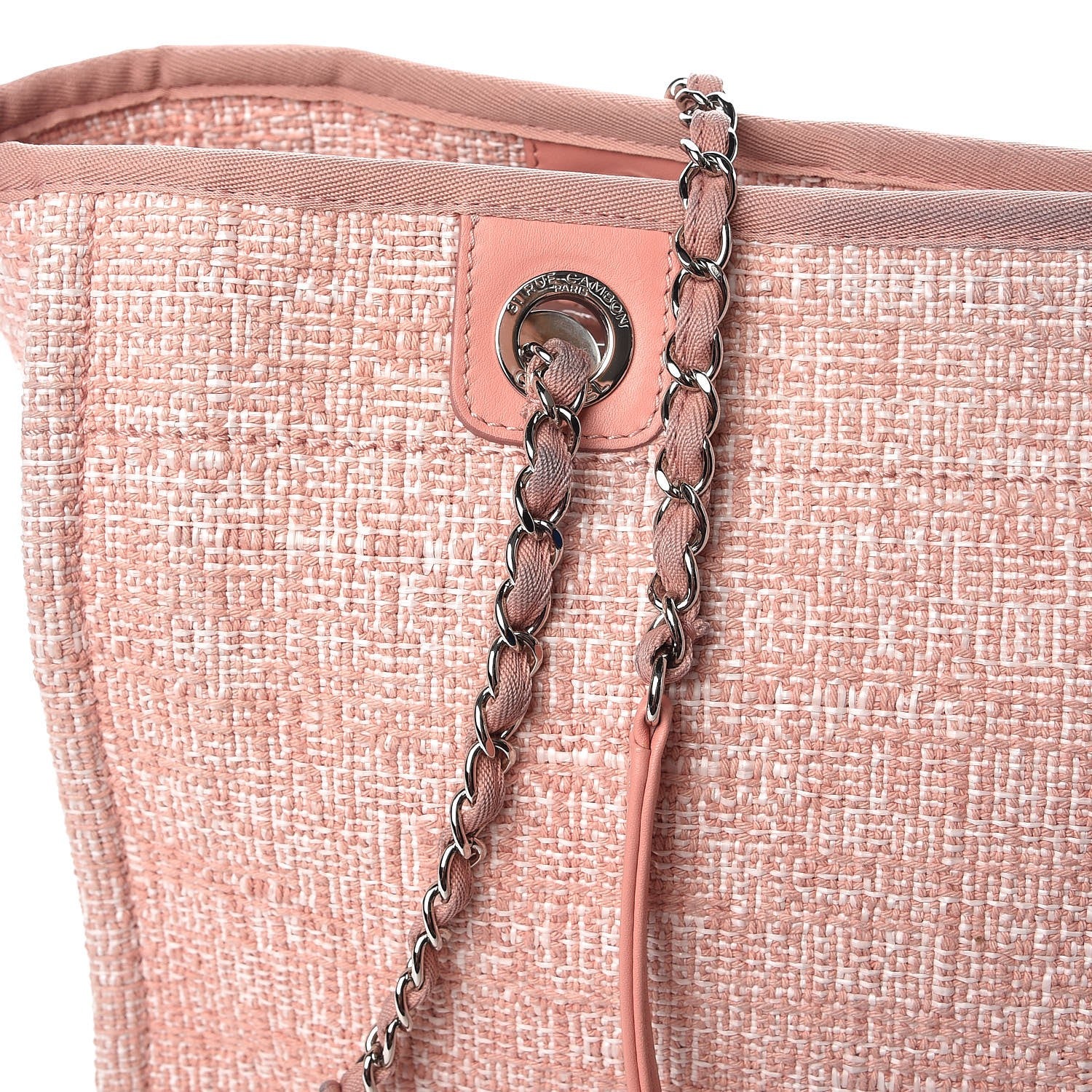Chanel Canvas Deauville Small Tote Pink 9 of 14