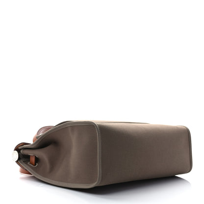 Hermes Vache Hunter Toile Herbag Zip 31 PM Etoupe Dune Fauve 4 of 9