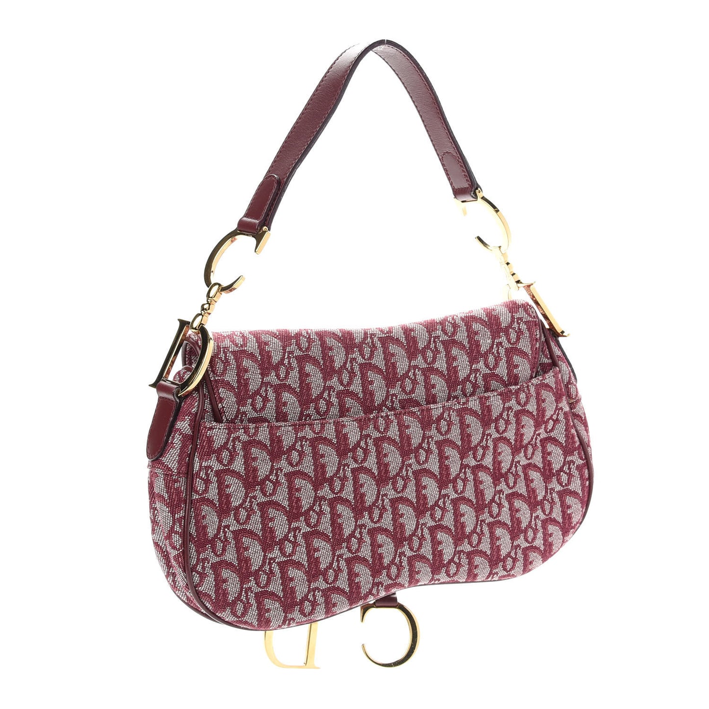 Monogram Double Saddle Bag Burgundy