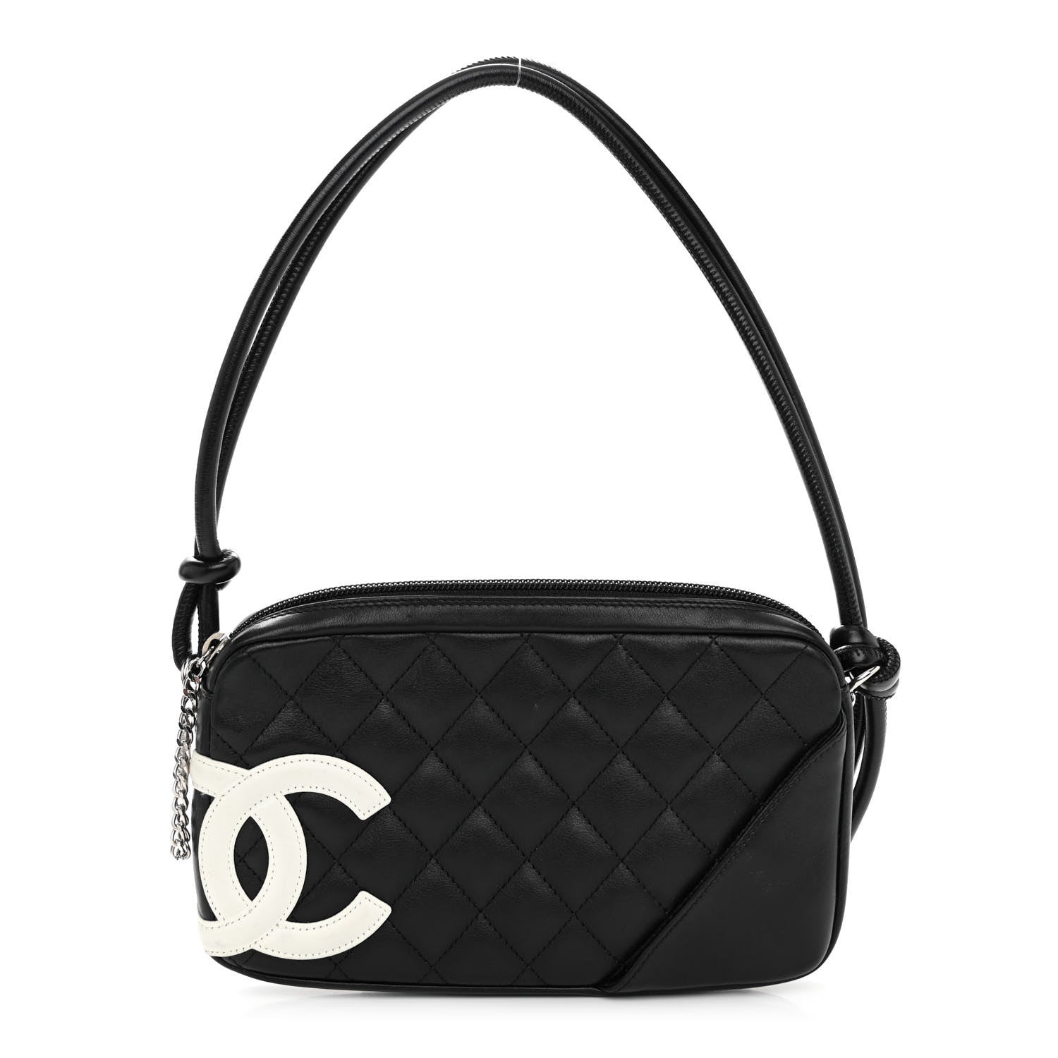 Chanel Calfskin Quilted Cambon Pochette Black White 1 of 9