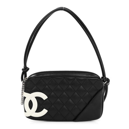 Chanel Calfskin Quilted Cambon Pochette Black White 1 of 9