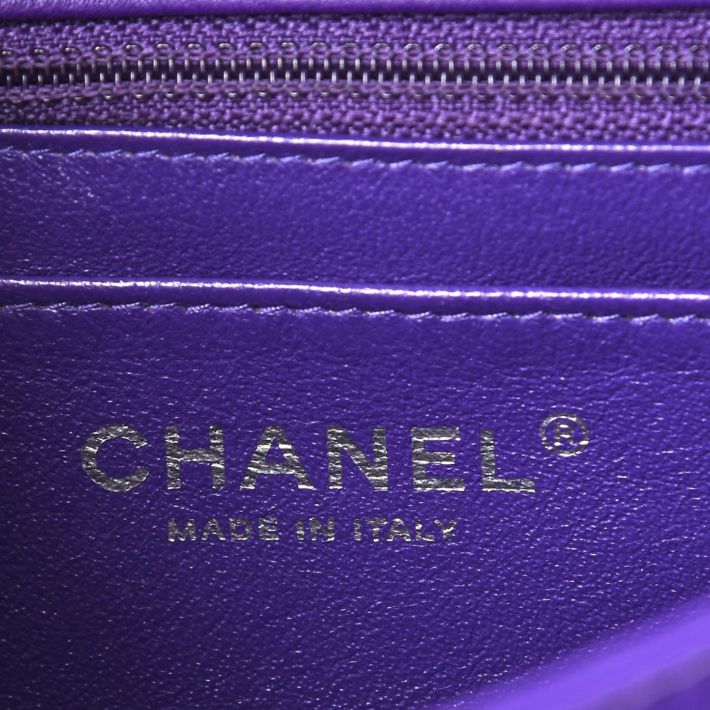 Patent Quilted Mini Rectangular Flap Purple