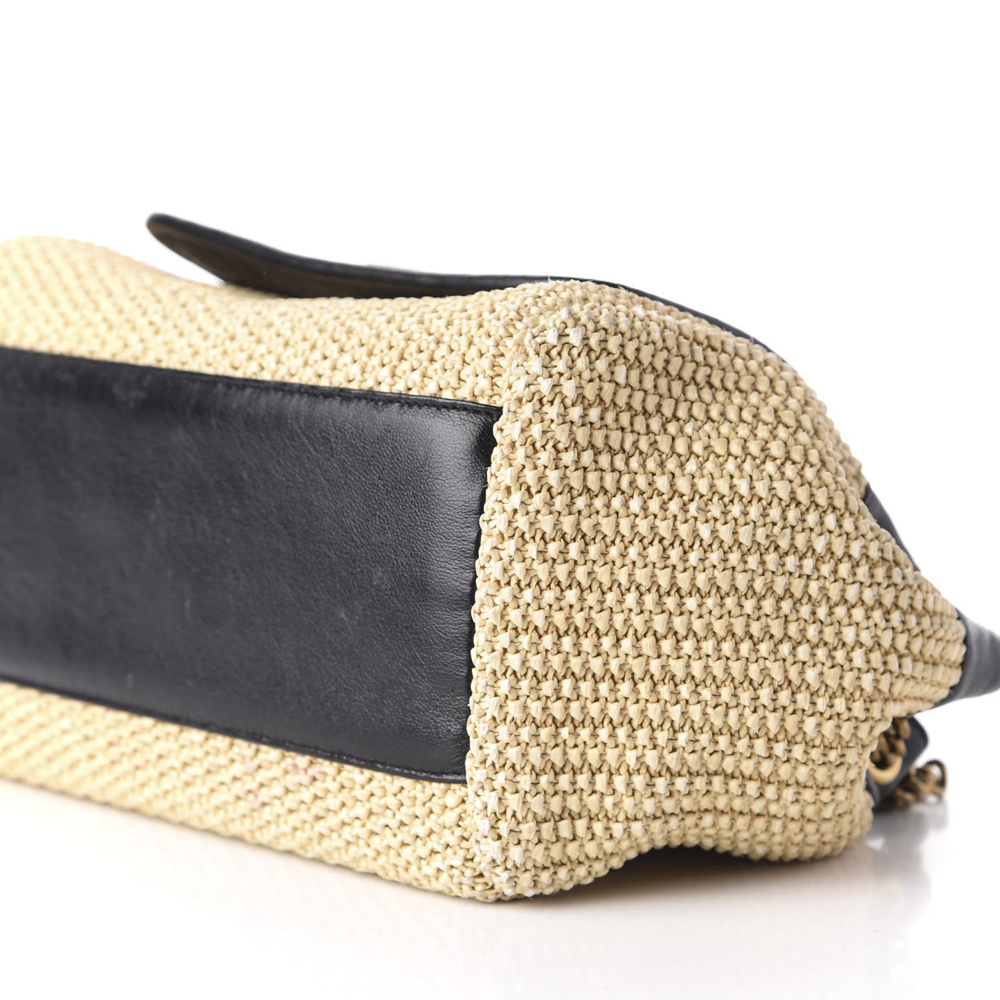 Raffia Calfskin Small Nolita Shoulder Bag Natural Black