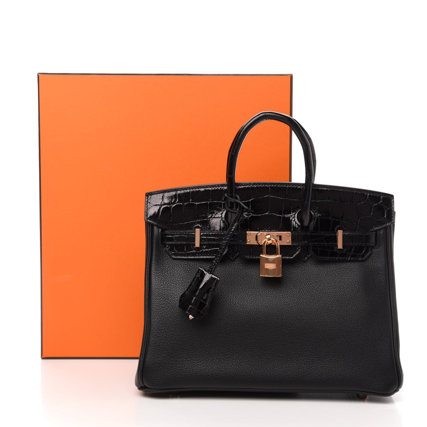 Taurillon Novillo Shiny Niloticus Crocodile Birkin Touch 25 Black