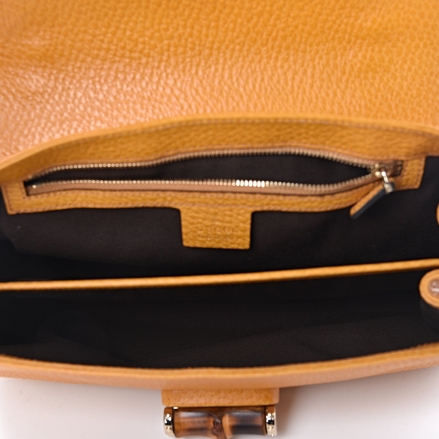 Gucci Calfskin Bamboo Top Handle Bag Yellow 5 of 11