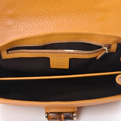 Gucci Calfskin Bamboo Top Handle Bag Yellow 5 of 11