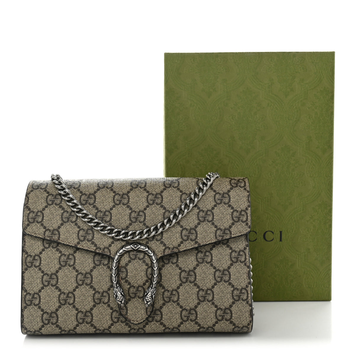 Gucci GG Supreme Monogram Mini Dionysus Chain Wallet Beige Taupe 10 of 10