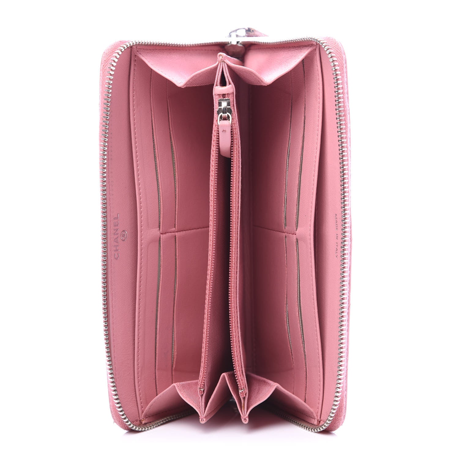 Chanel Lambskin Quilted Large Gusset Zip Around Wallet Light Pink 5 of 12