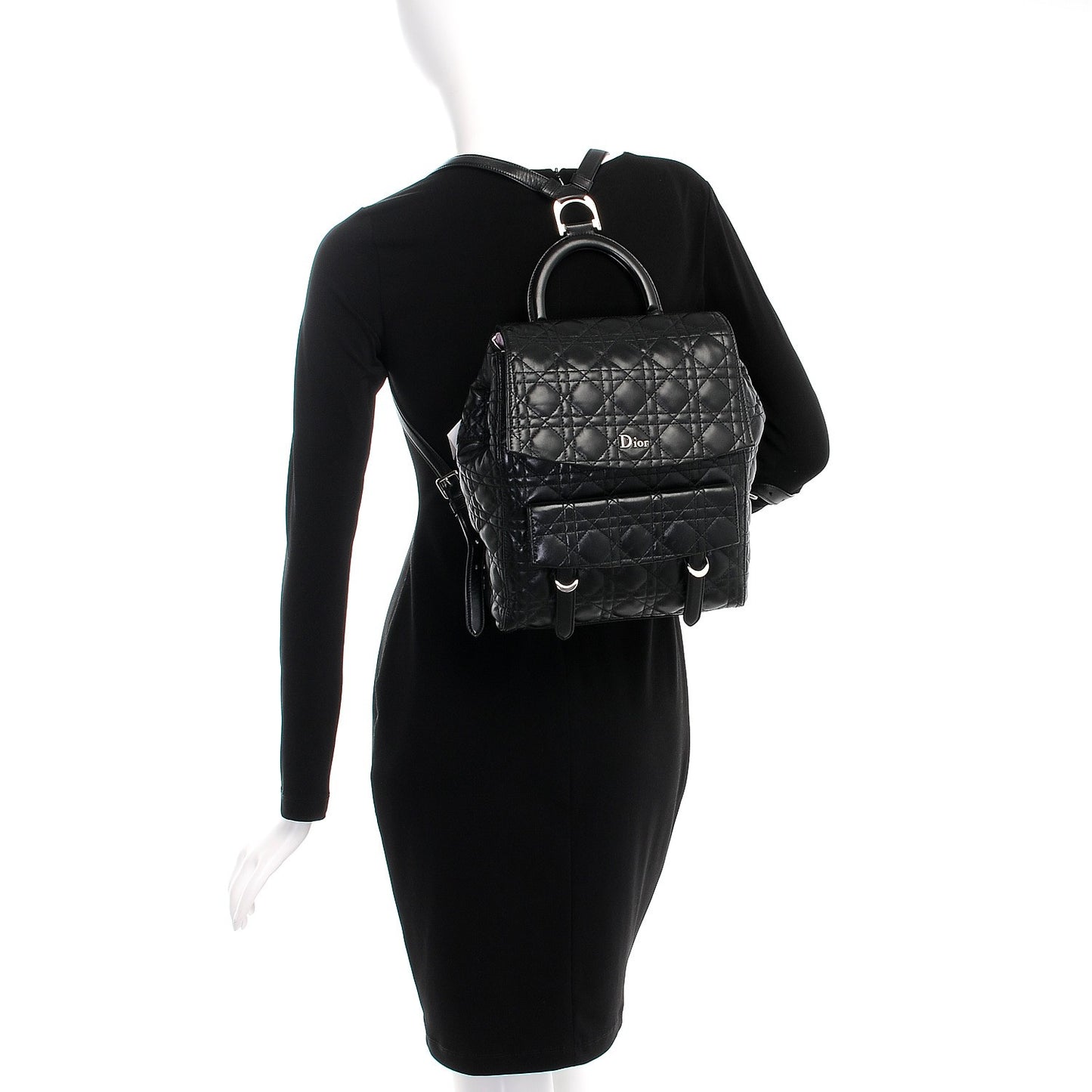 Lambskin Cannage Large Stardust Backpack Black