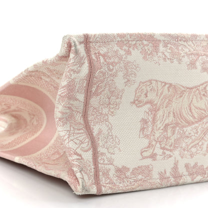 Christian Dior Canvas Toile De Jouy Embroidered Medium Book Tote Pink 8 of 9