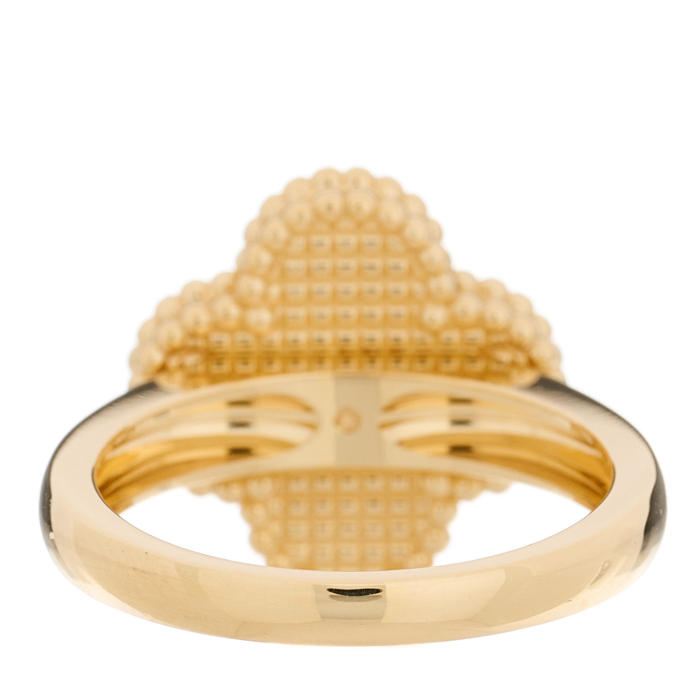 Van Cleef & Arpels 18K Yellow Gold Black Onyx Diamond Vintage Alhambra Ring 53 6.5 4 of 7
