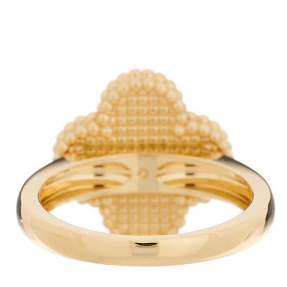 Van Cleef & Arpels 18K Yellow Gold Black Onyx Diamond Vintage Alhambra Ring 53 6.5 4 of 7