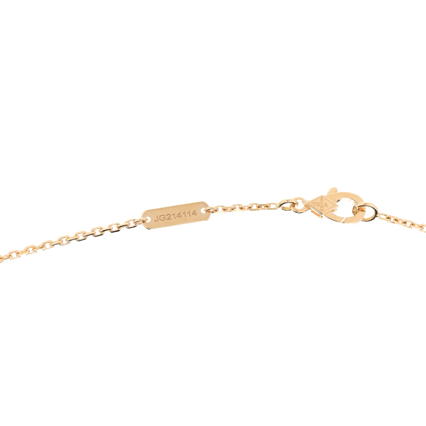 18K Yellow Gold Blue Agate Vintage Alhambra Pendant Necklace