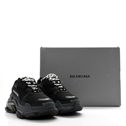 Balenciaga Fabric Mesh Womens Triple S Sneakers 37 Black 10 of 10
