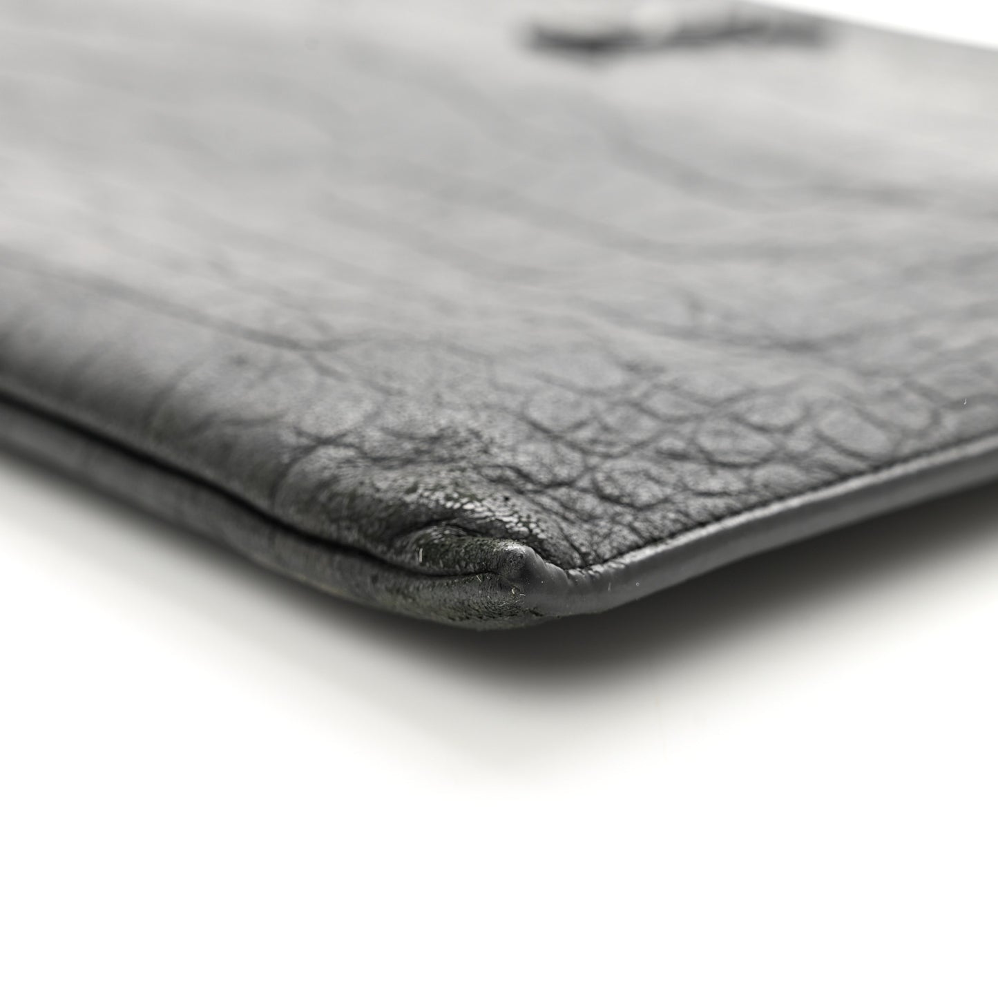Calfskin Crocodile Embossed Monogram iPad Case Black