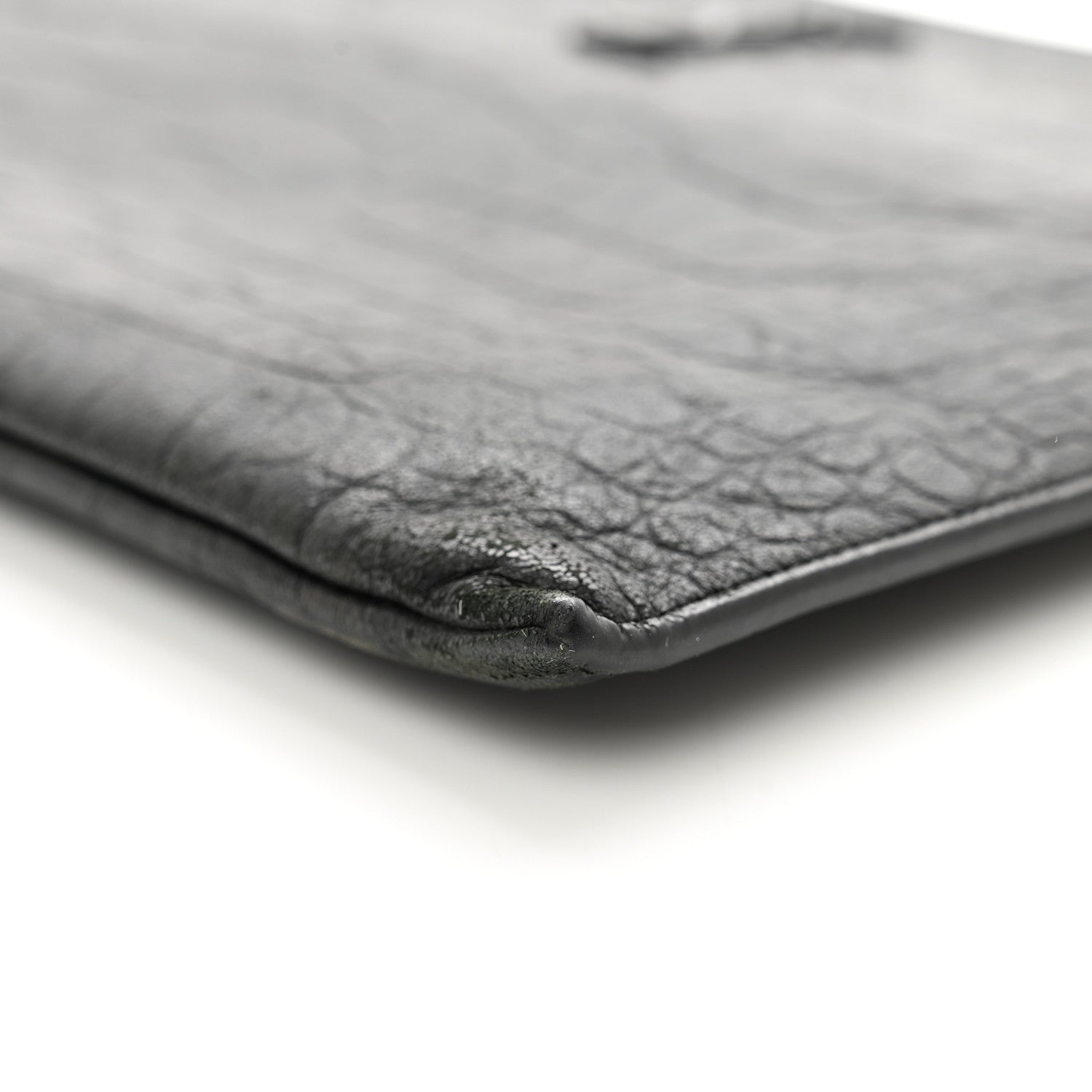 Saint Laurent Calfskin Crocodile Embossed Monogram iPad Case Black 8 of 8