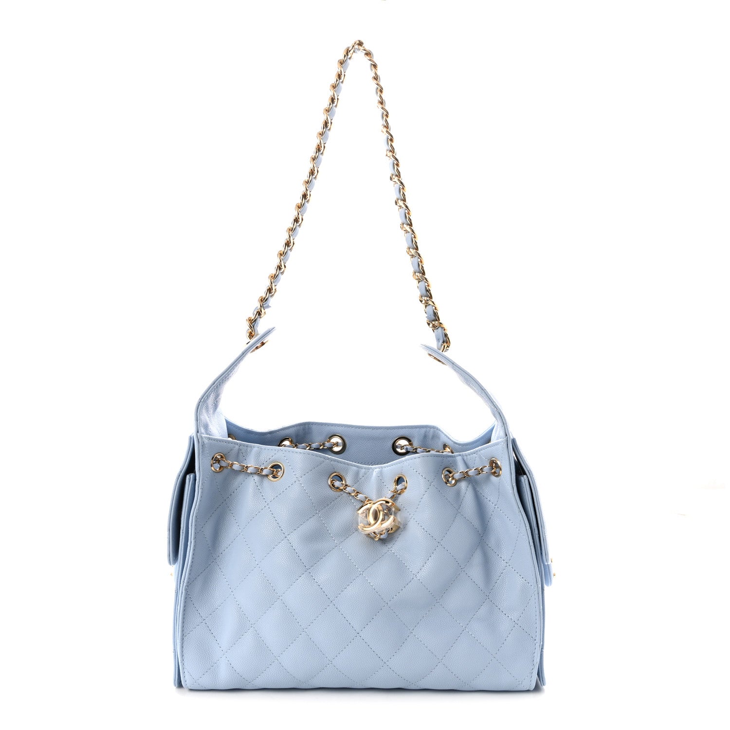 Chanel Caviar Quilted Small Chanel 25 Handbag Light Blue 1 of 10