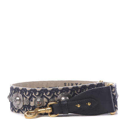 Christian Dior Oblique Studded Shoulder Strap Blue 1 of 5