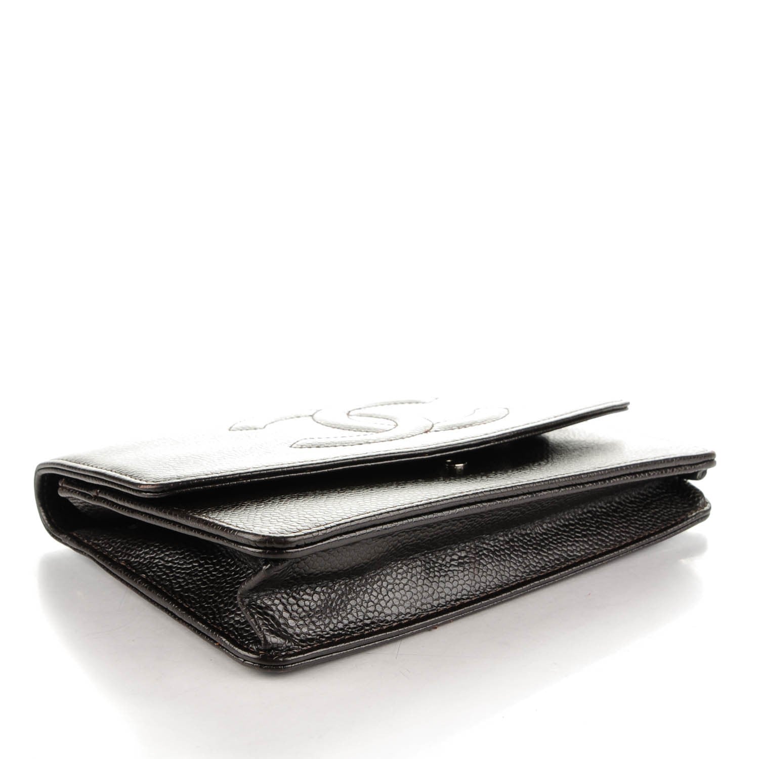 Chanel Caviar Timeless CC Wallet On Chain WOC Dark Brown 4 of 9