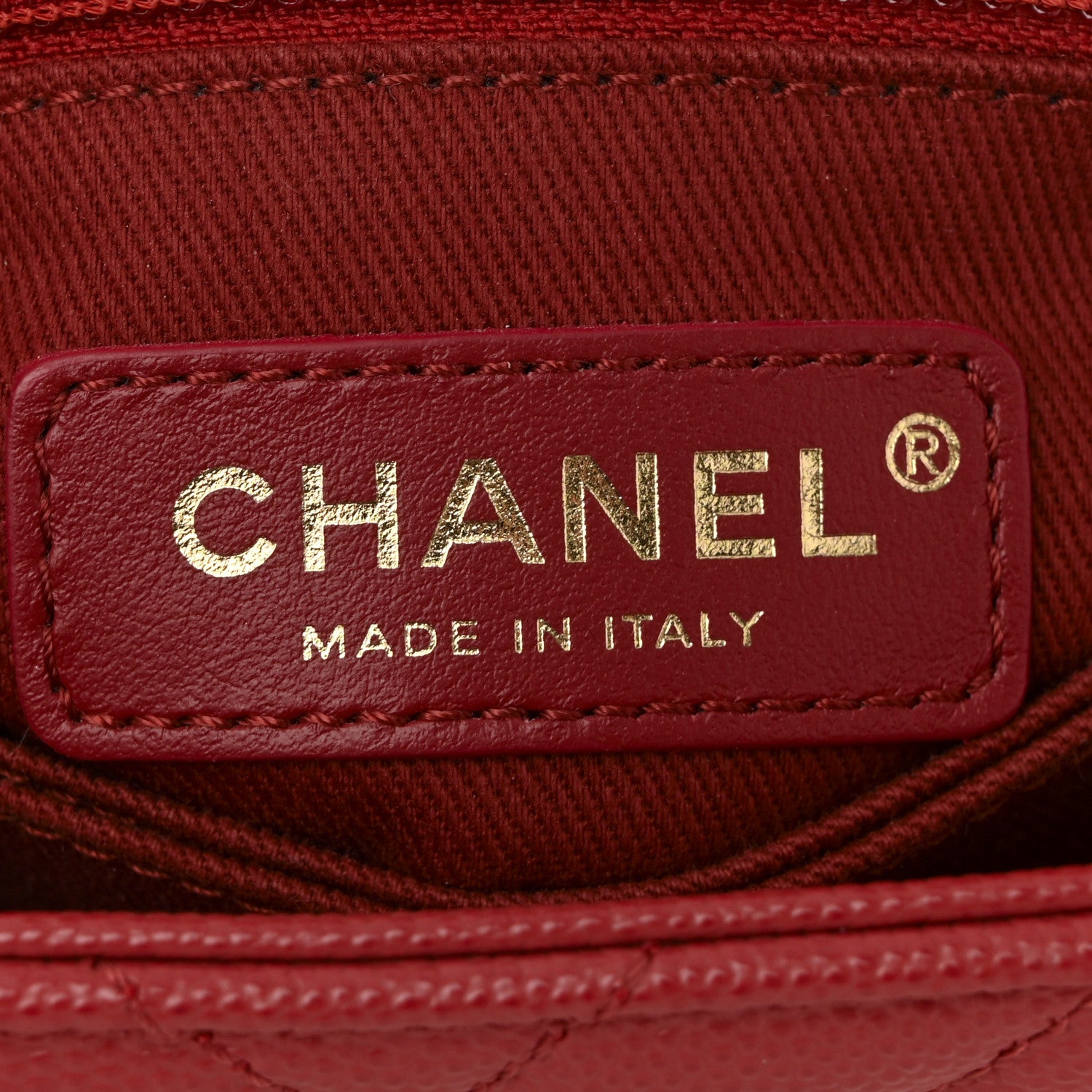 Chanel Caviar Chevron Quilted Mini Coco Handle Flap Red 10 of 19