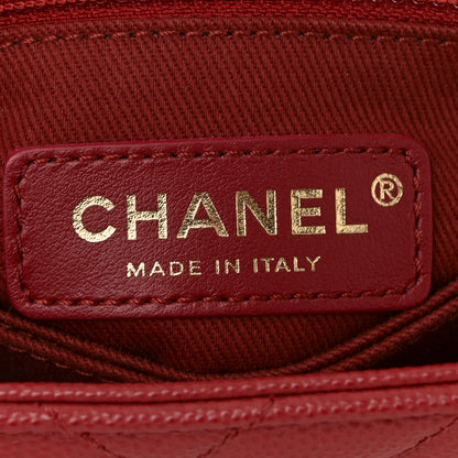 Chanel Caviar Chevron Quilted Mini Coco Handle Flap Red 10 of 19