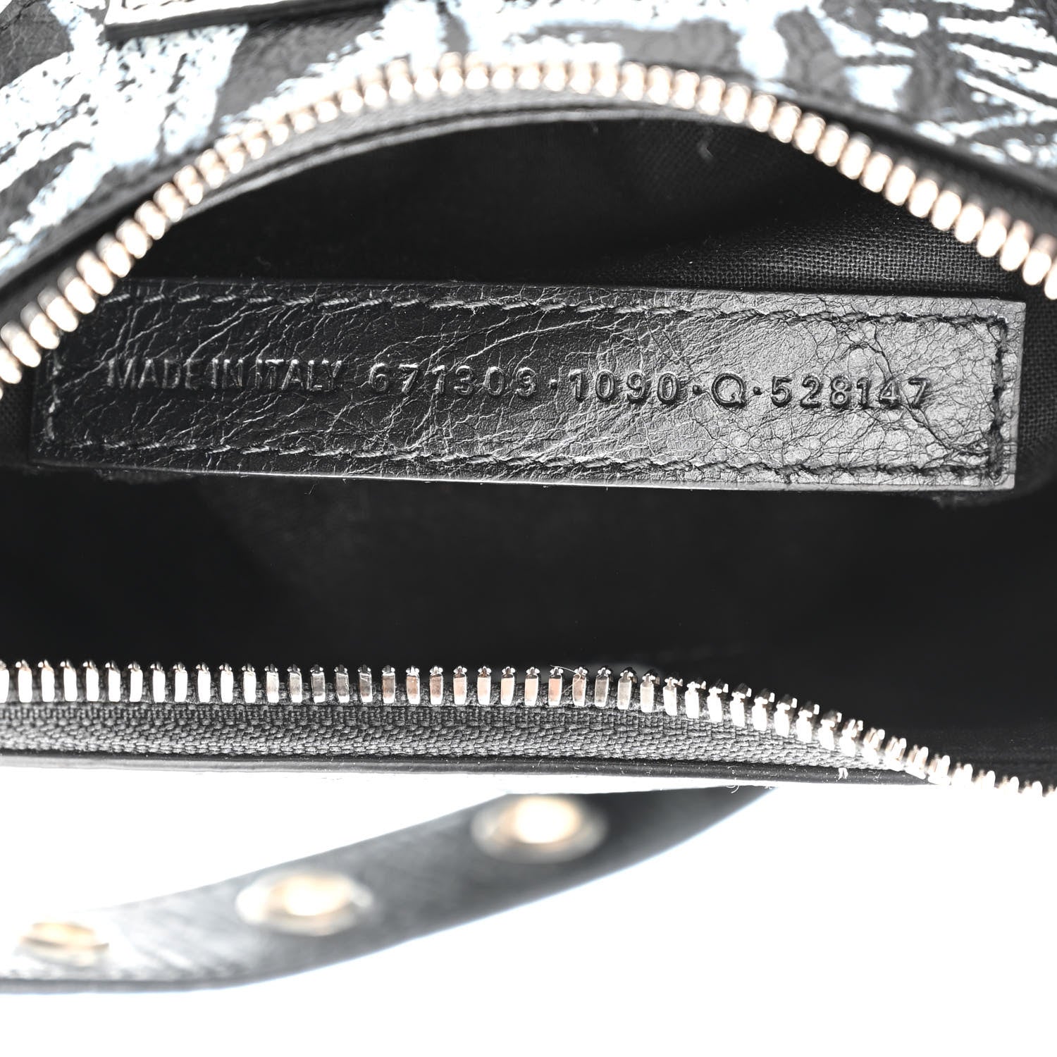 Balenciaga Agneau Arena Graffiti Le Cagole Shoulder Bag XS Black White 7 of 10
