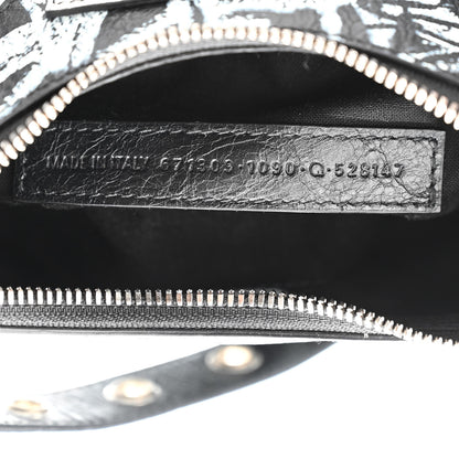 Balenciaga Agneau Arena Graffiti Le Cagole Shoulder Bag XS Black White 7 of 10
