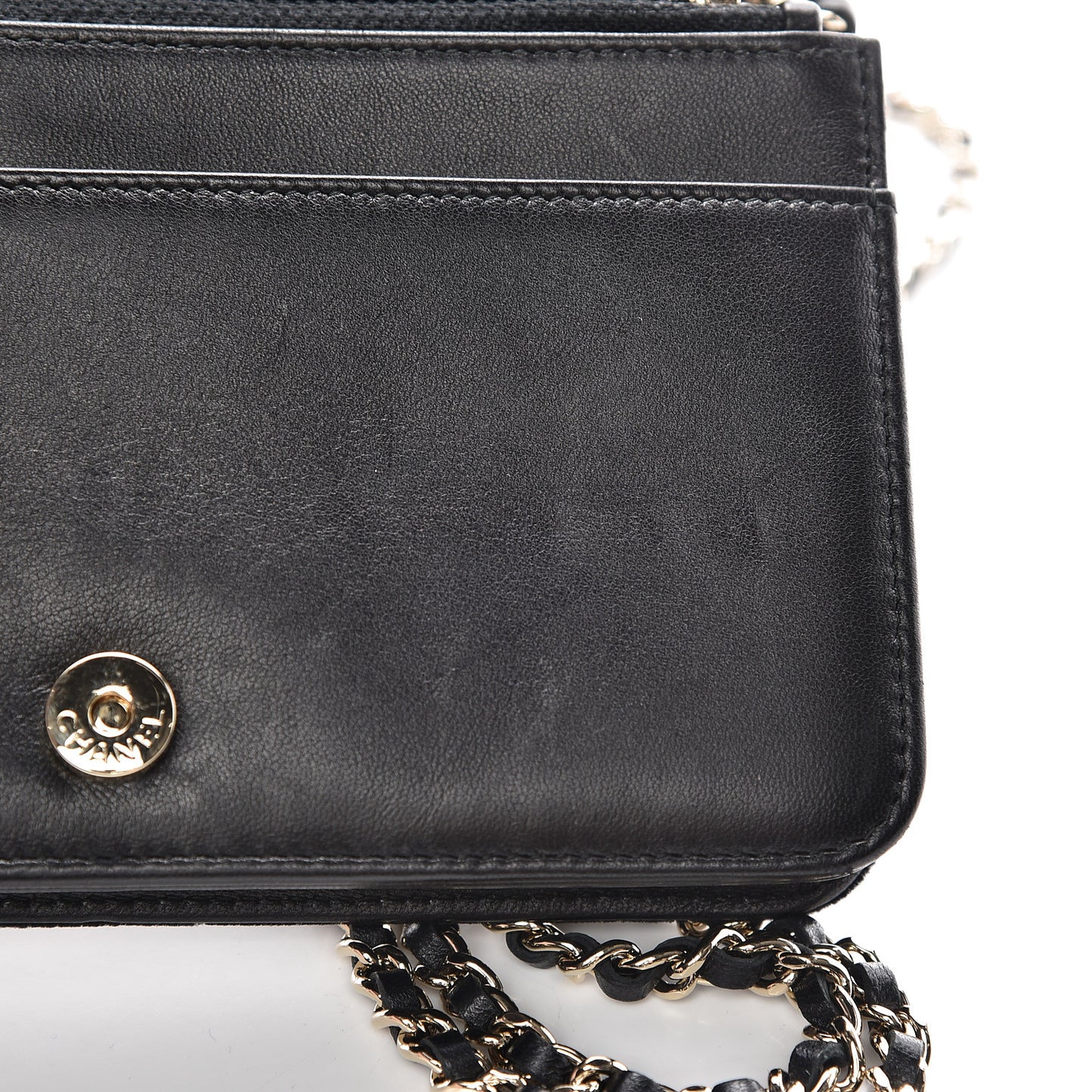 Velvet Studded Wallet On Chain WOC Black