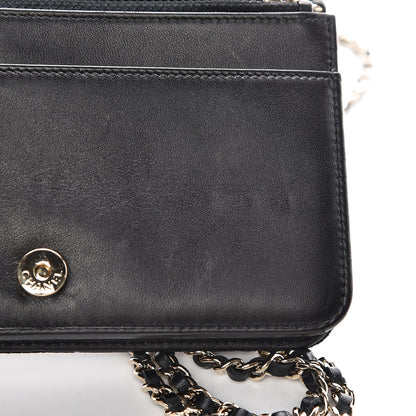 Chanel Velvet Studded Wallet On Chain WOC Black 11 of 16